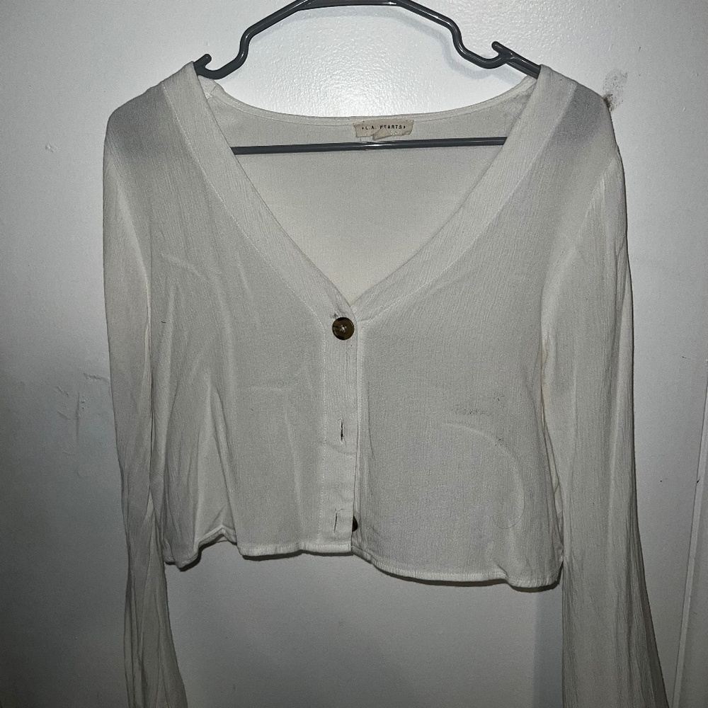 White Long Sleeve Button Up